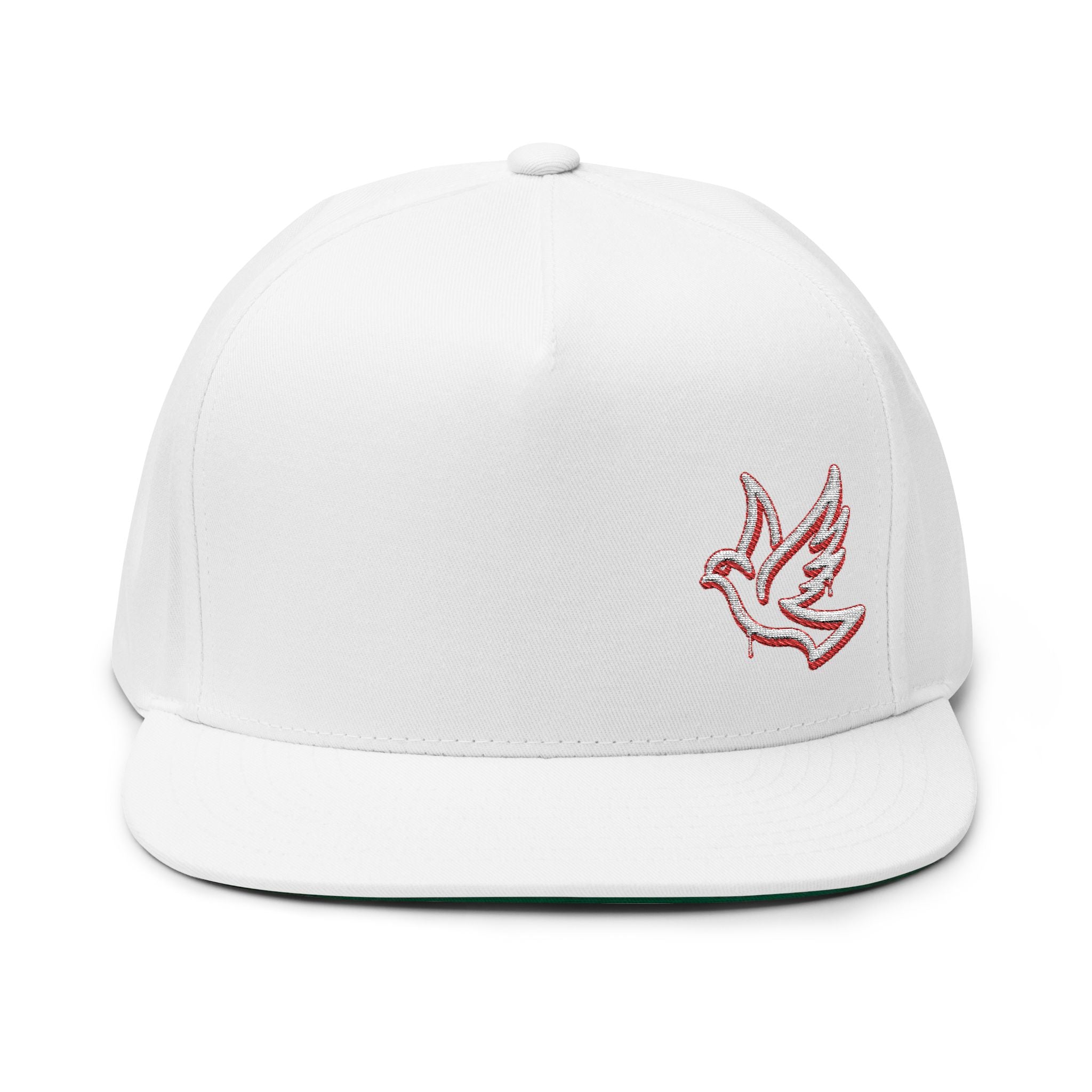 Embroidered Dove Flat Bill Cap