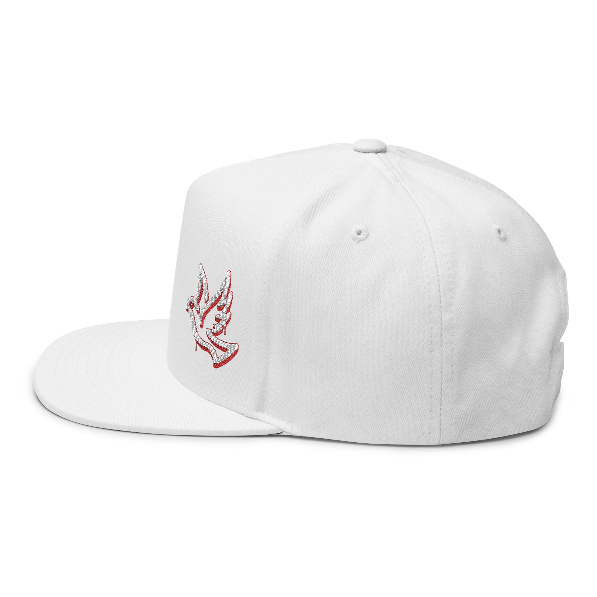 Embroidered Dove Flat Bill Cap