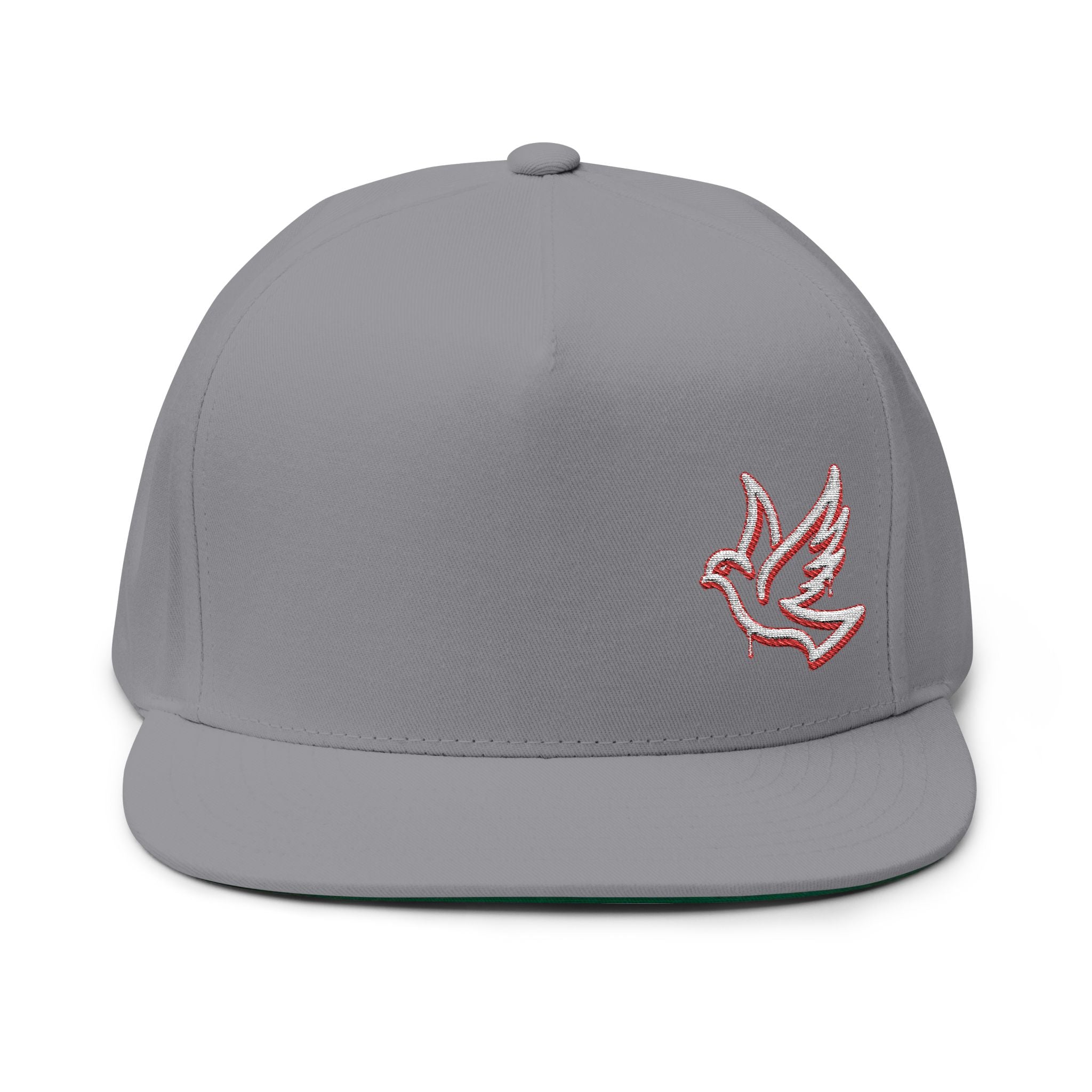 Embroidered Dove Flat Bill Cap