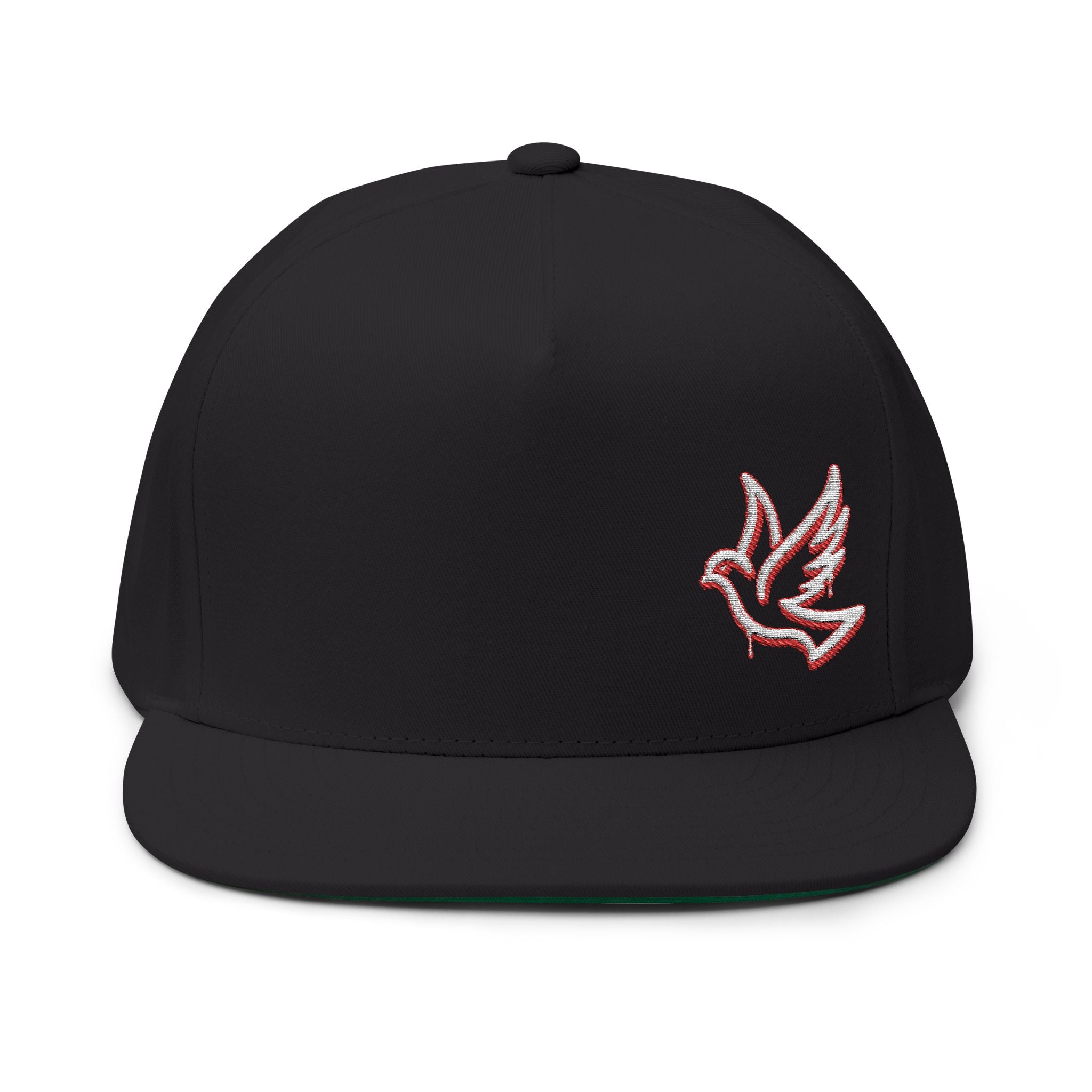 Embroidered Dove Flat Bill Cap